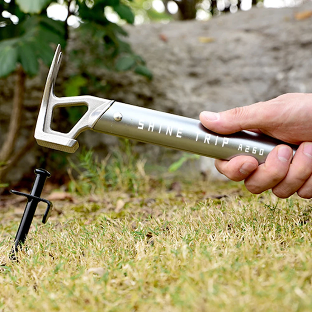 

Aluminum Alloy Lightweight Outdoor Multi-Function Tent Canopy Nail Puller Survival Gear for Camping Hiking Travel Geared Peg