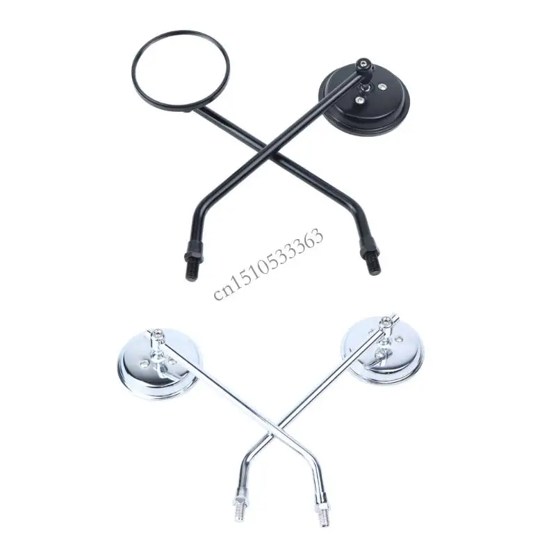 

Retro Metal Round Motorcycle Scooter Rearview Mirror With Extended Arm 2pcs 090E