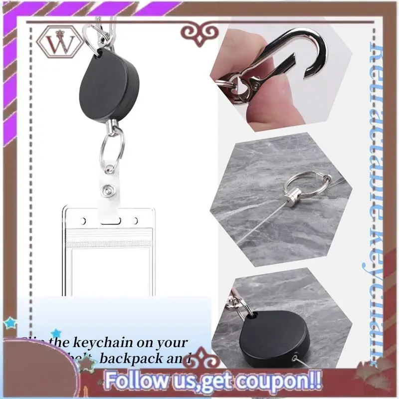 

ABBG-маленькие сверхмощные выдвижные держатели бейджей, катушки, держатели идентификационных бейджей с зажимом для ремня, брелок для ключей для именной карты, брелок