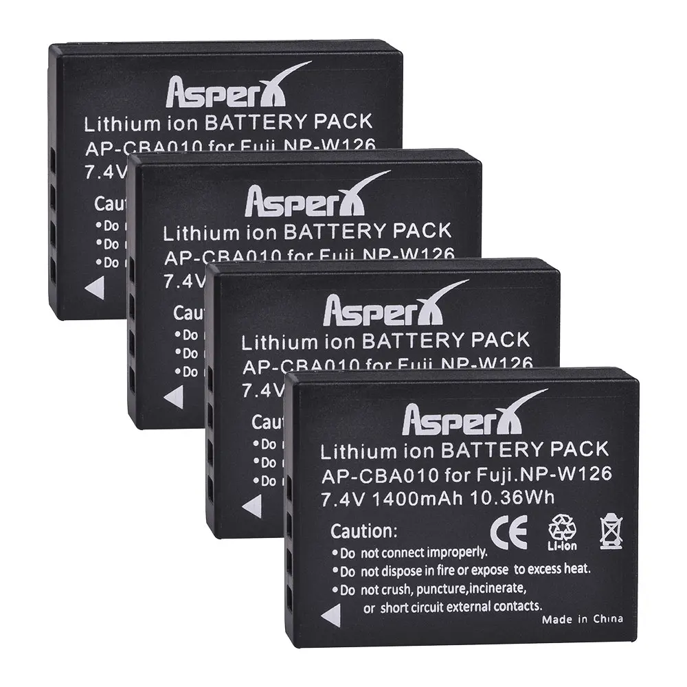 4x 1400mAh NP-W126 NP W126 NP-W126S W126S Battery Bateria for Fuji X-Pro1 XPro1 X-T1 XT1 HS30EXR HS33EXR X PRO1 + Dual Charger