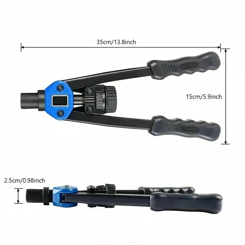 110 Pcs/M3/M4/M5/M6/M8/M10/M12 Manual Riveter Lever And Riveter Nut Set With Case And 7 Threaded Chads