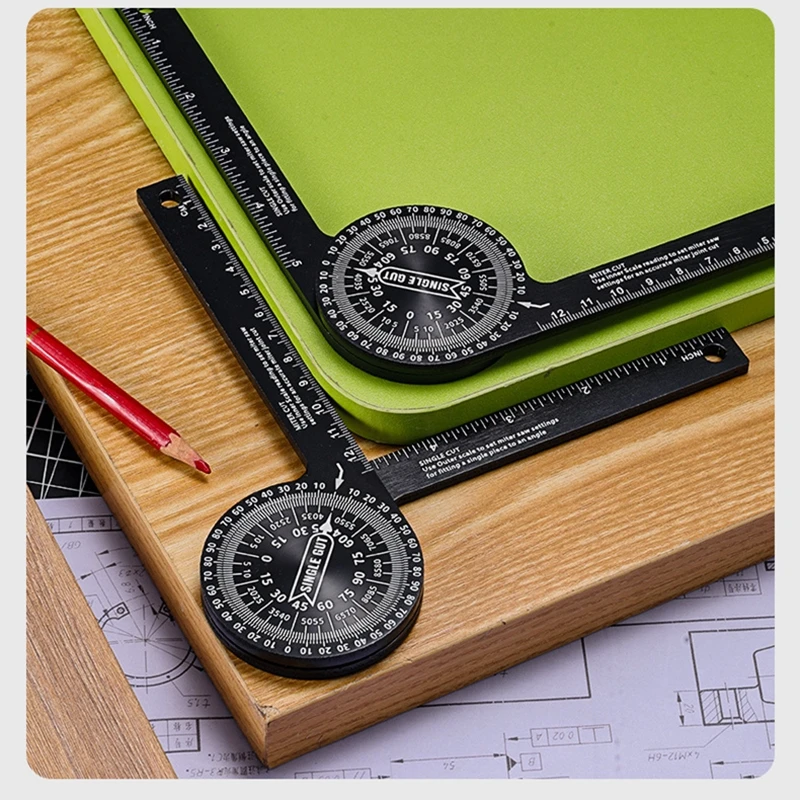 Miter Saw Protractor,Aluminum Protractor Angle Finder High Precision Inside & Outside Miter Angle Finder for Carpenters,Plumbers