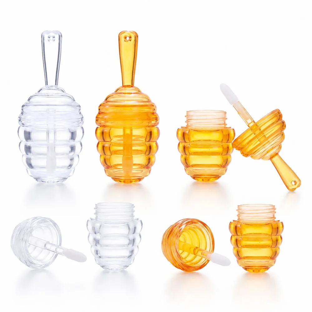 

20PCS 5ML Empty Honey Pots Shaped Lip Gloss Tube Refillable Lip Glaze Container for Beauty Cute Portable Travel Dispenser Bottle