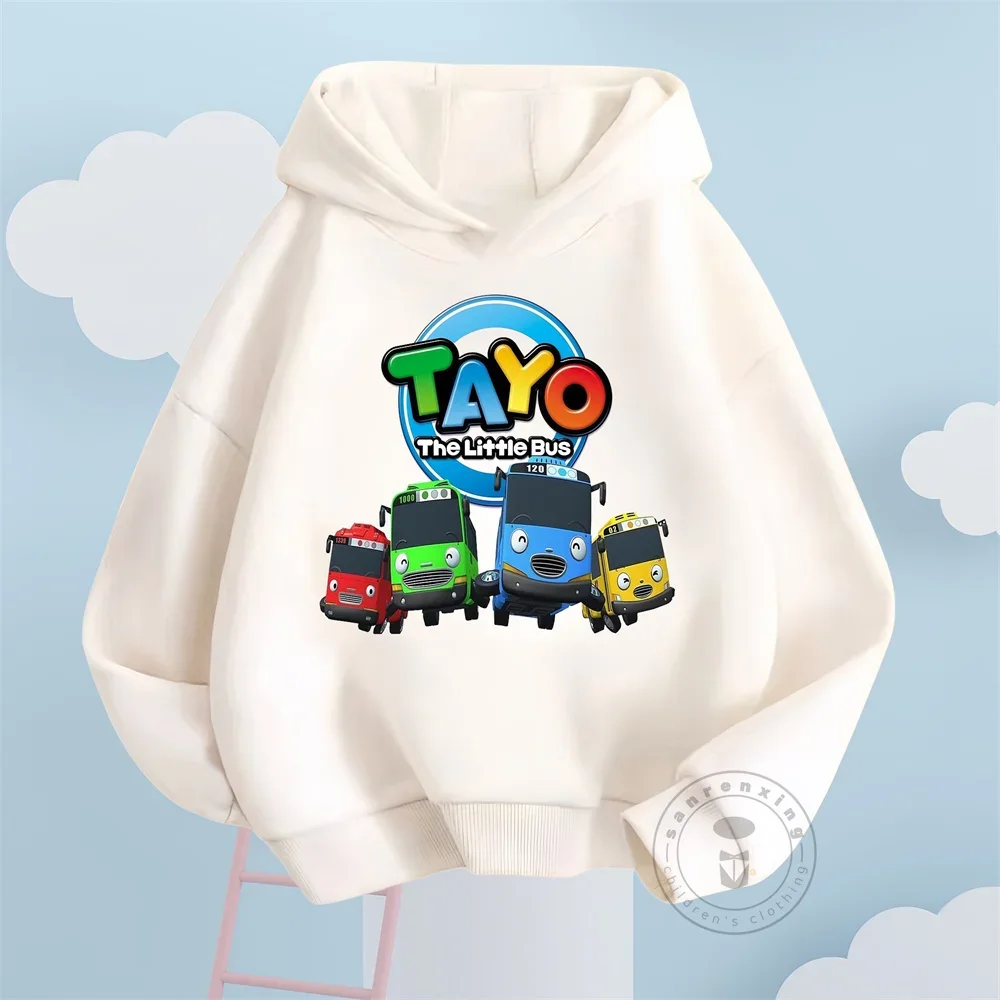 Fashion Kids Hoodies Cute Tayo And Little Friends Cartoon Graphic Printing Boys Girls Birthday Costume Children Sweatshirt Tops