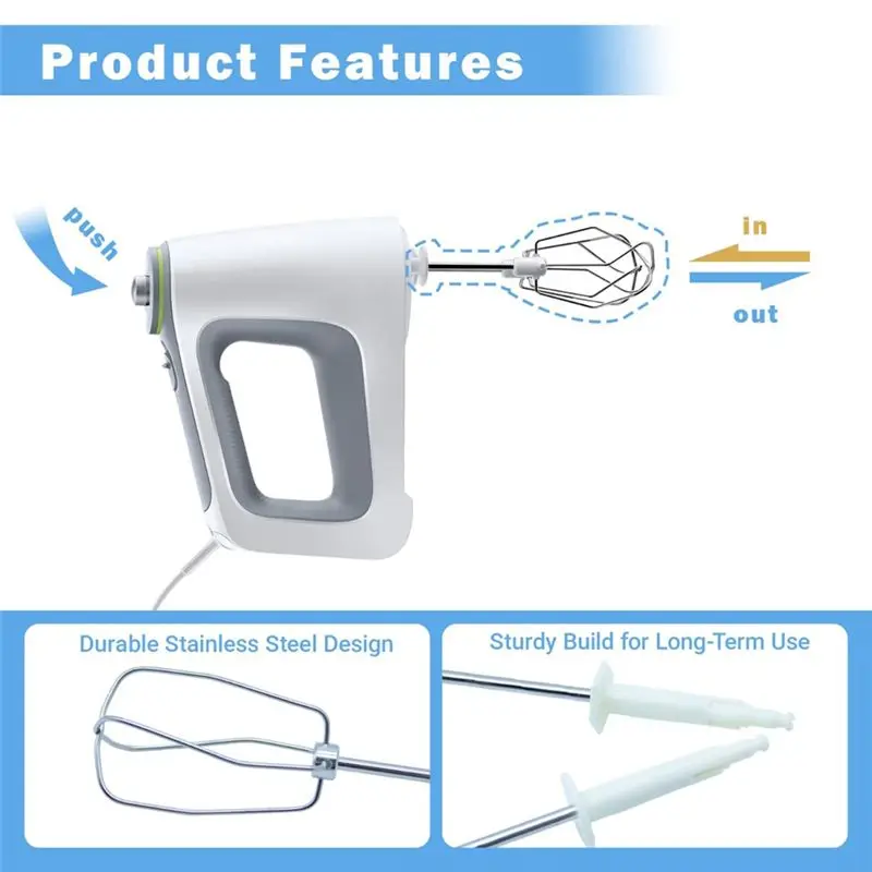 J1UL1N Stainless Steel 4-Wire Blender Whisk 4-Pack For Braun HM3000 HM4644 HM5100 HM1010 Mixer - view 3