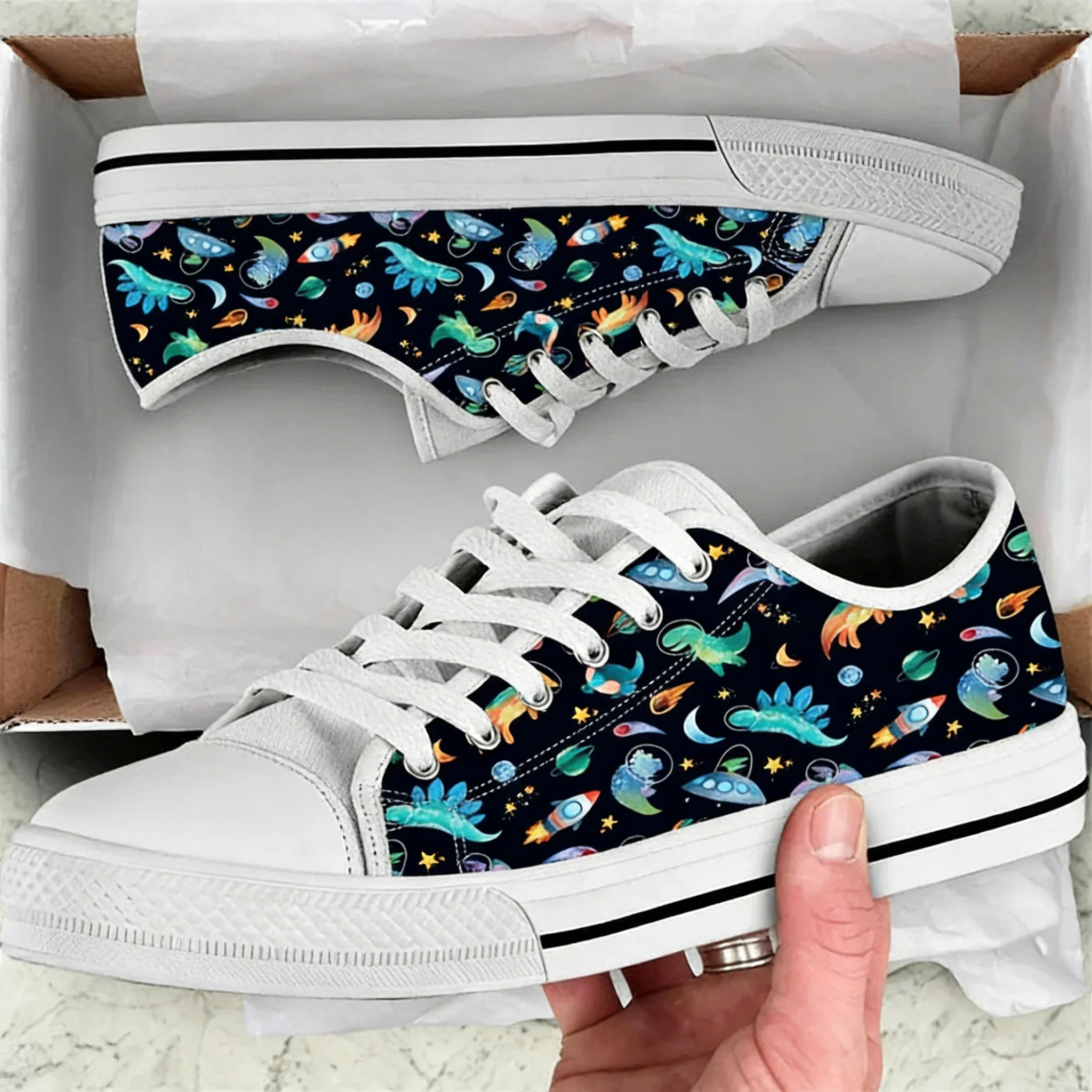 2023 Breathable Ladies Sneakers Comfortable Women's Walking Shoes Black Wild Horse 3D Print  Low Top Canvas Shoes Footwear Gift