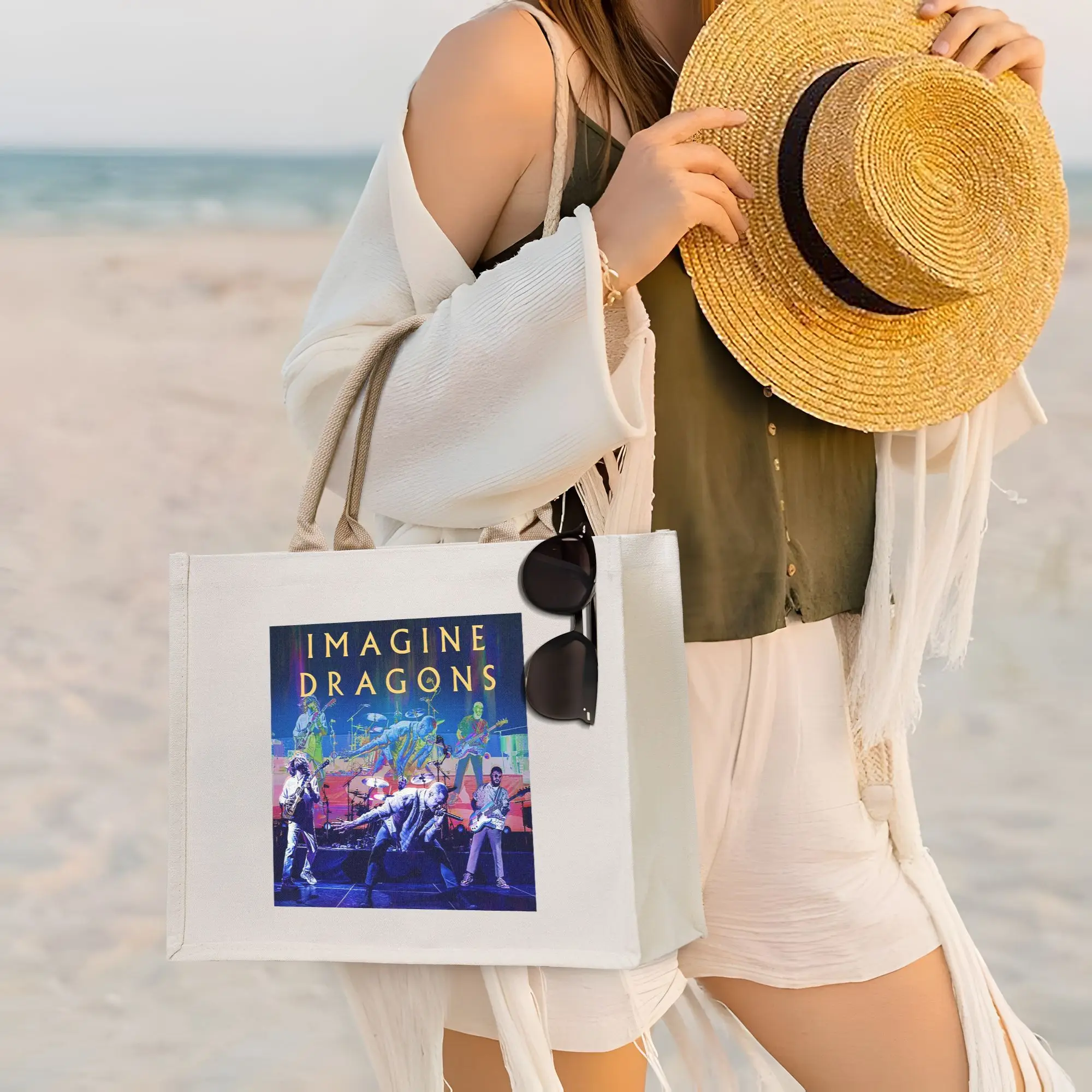 

Сумки для покупок Imagine Dragons Band Loom Tour, холщовая сумка-тоут, многоразовая женская сумка через плечо, дорожная сумка