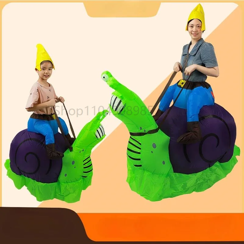

Inflatable Halloween costume riding on a snail inflatable costume party party atmosphere props holiday spoof fun dress up