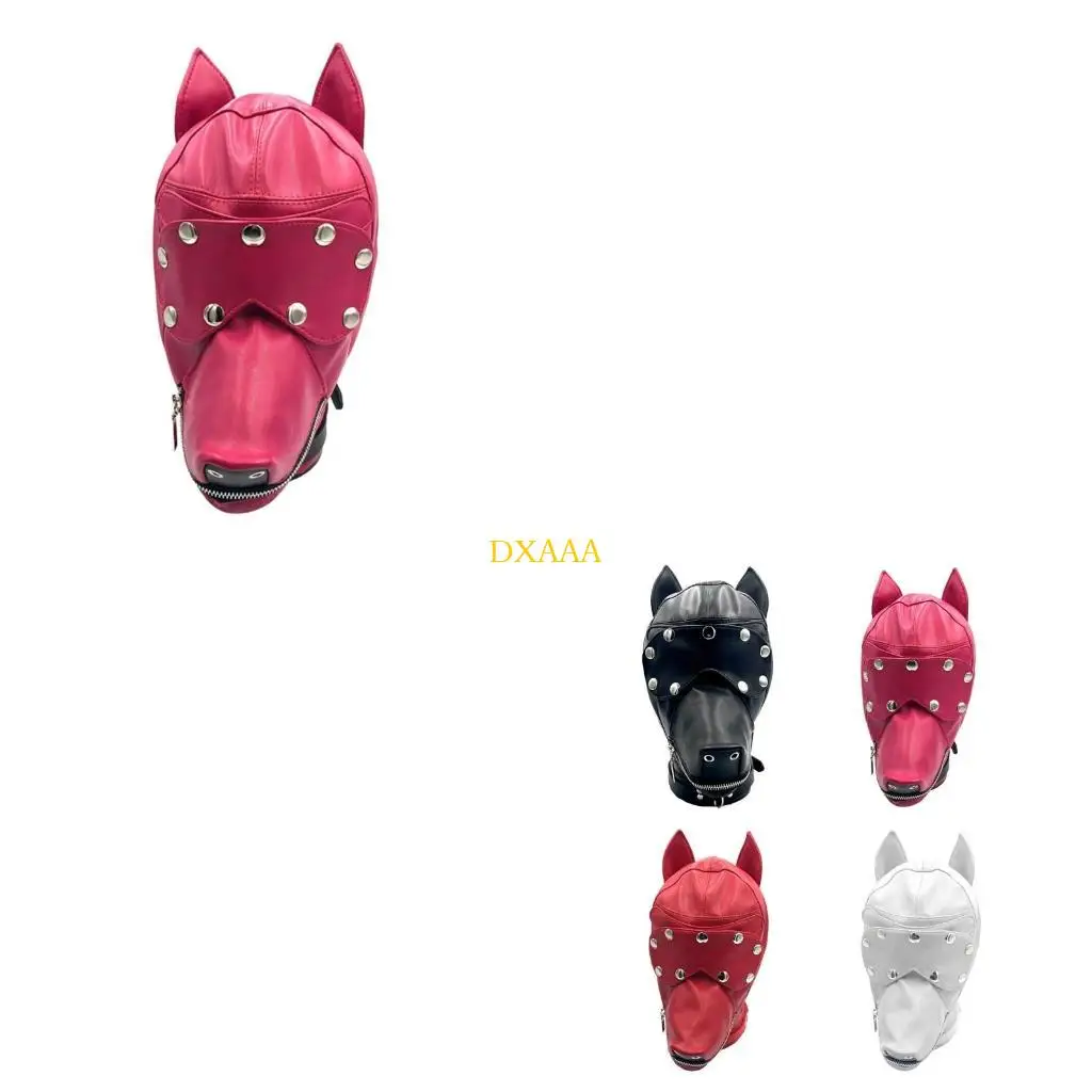 

DXAA Halloween Mask Dog Headpieces с глазном крышкой для мужчин Женщины Хэллоуин, собачья маскарада Регулируемая пряжка для