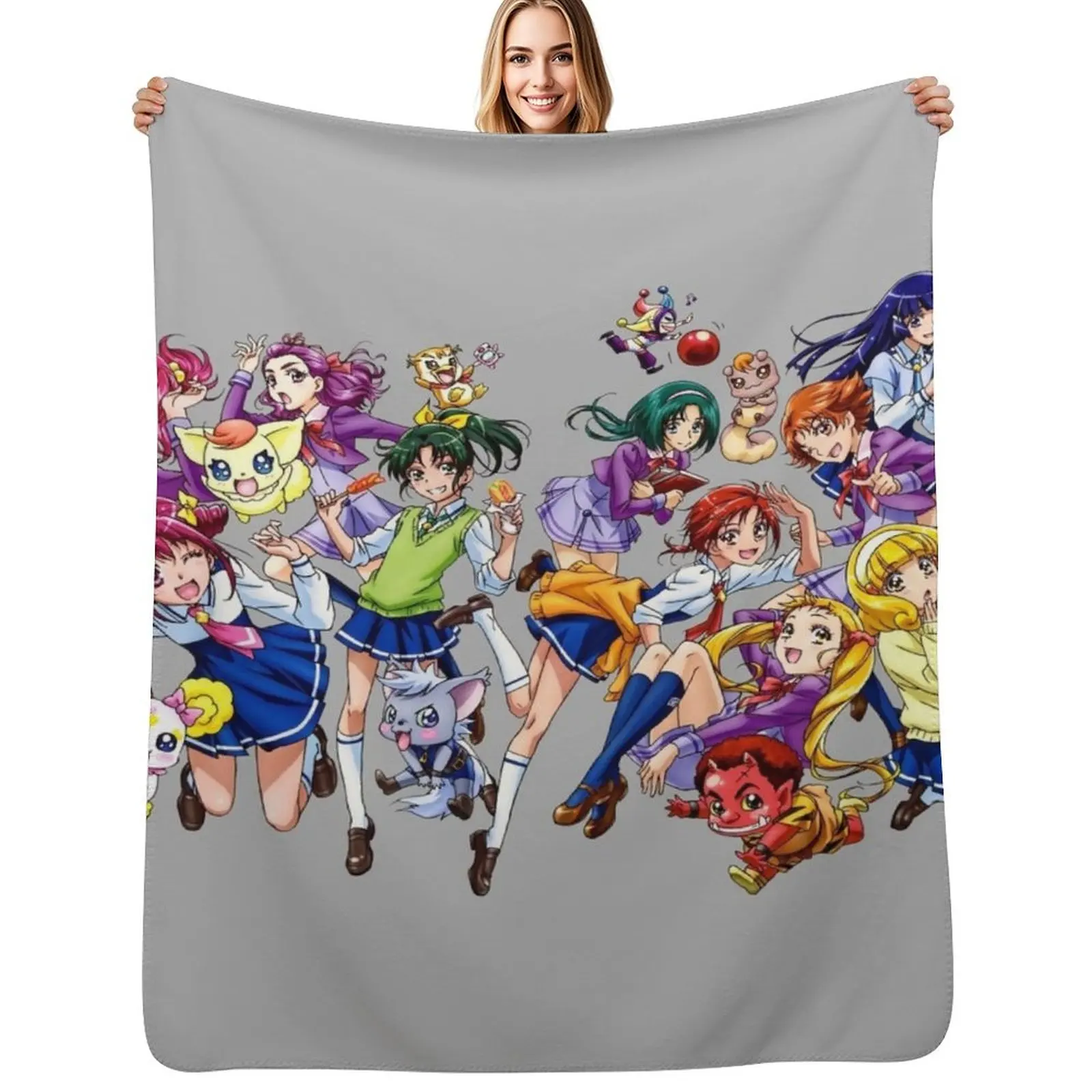 

Pretty Cure All Stars Reika Aoki Miyuki Hoshizora Toei Animation Throw Blanket Picnic sofa bed Bed Decorative Throw Blankets