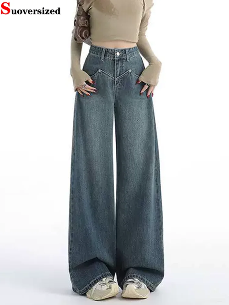 

Уличная одежда, винтажные модные широкие джинсы с высокой талией, мешковатые прямые брюки Vaqueros, новые женские повседневные свободные джинсовые брюки в стиле ретро