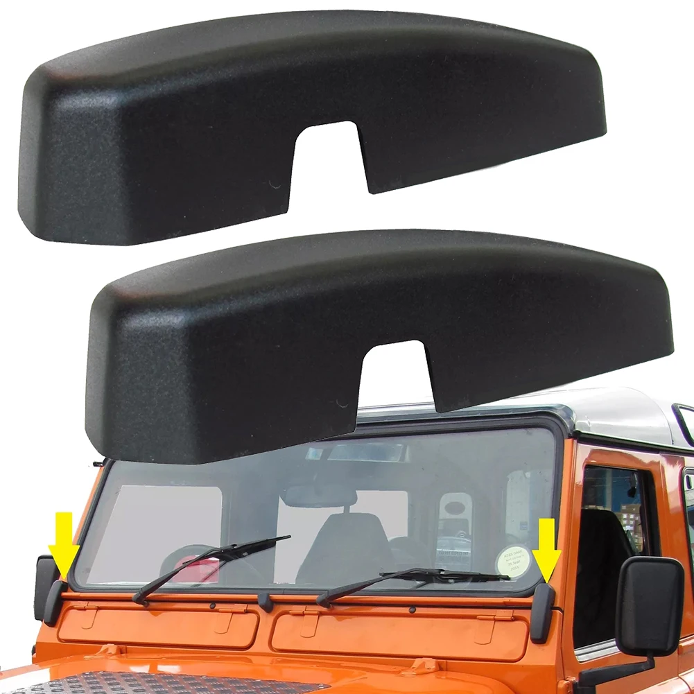 2pc Car Covers For Windscreen-Bulkhead Support Bracket For Land Rover Defender SVX Windscreen Bulkhead Bracket Cover Matte Black