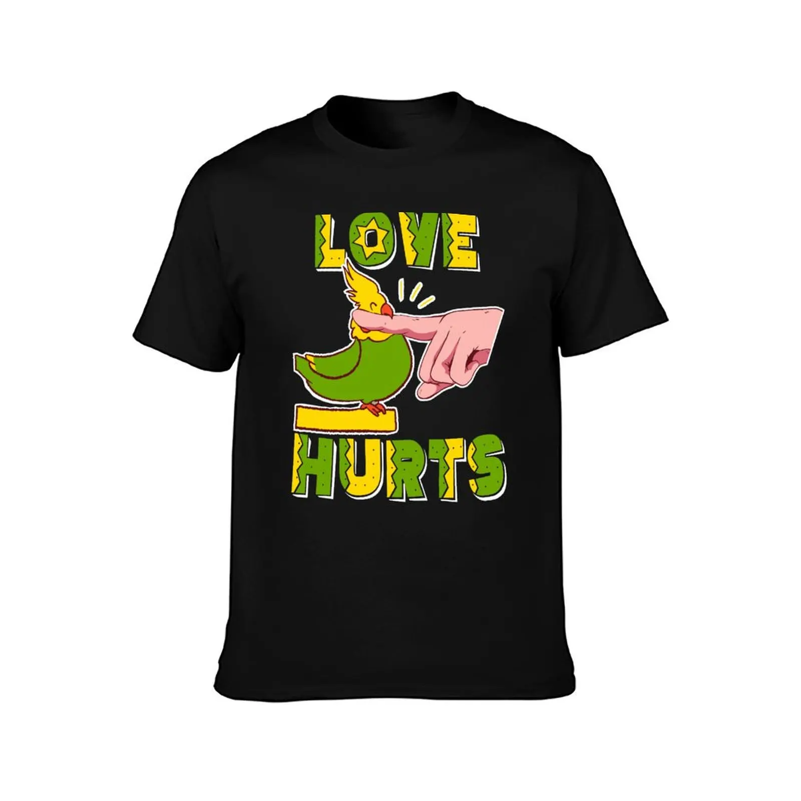 Love Hurts funny cockatiel owner , weiro bird, Cockateel lover gift T-Shirt cotton t-shirt plain for man package T-Shirt