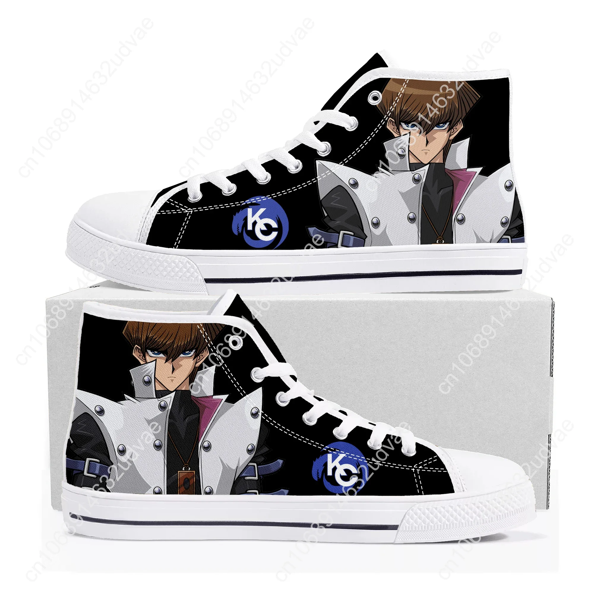 Blue Eyes White Dragon YuGiOh Seto Kaiba High Top Sneakers pour hommes et femmes, chaussures de couple décontractées pour adolescents, chaussures personnalisées, toile de rencontre