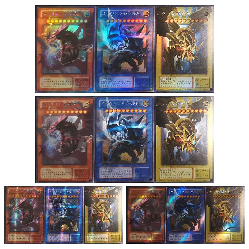 Anime Yu-Gi-Oh DIY ACG Slifer the Sky Dragon Tabletop Battle Game Laser Cards Toys for boys Collectible Cards Birthday Present