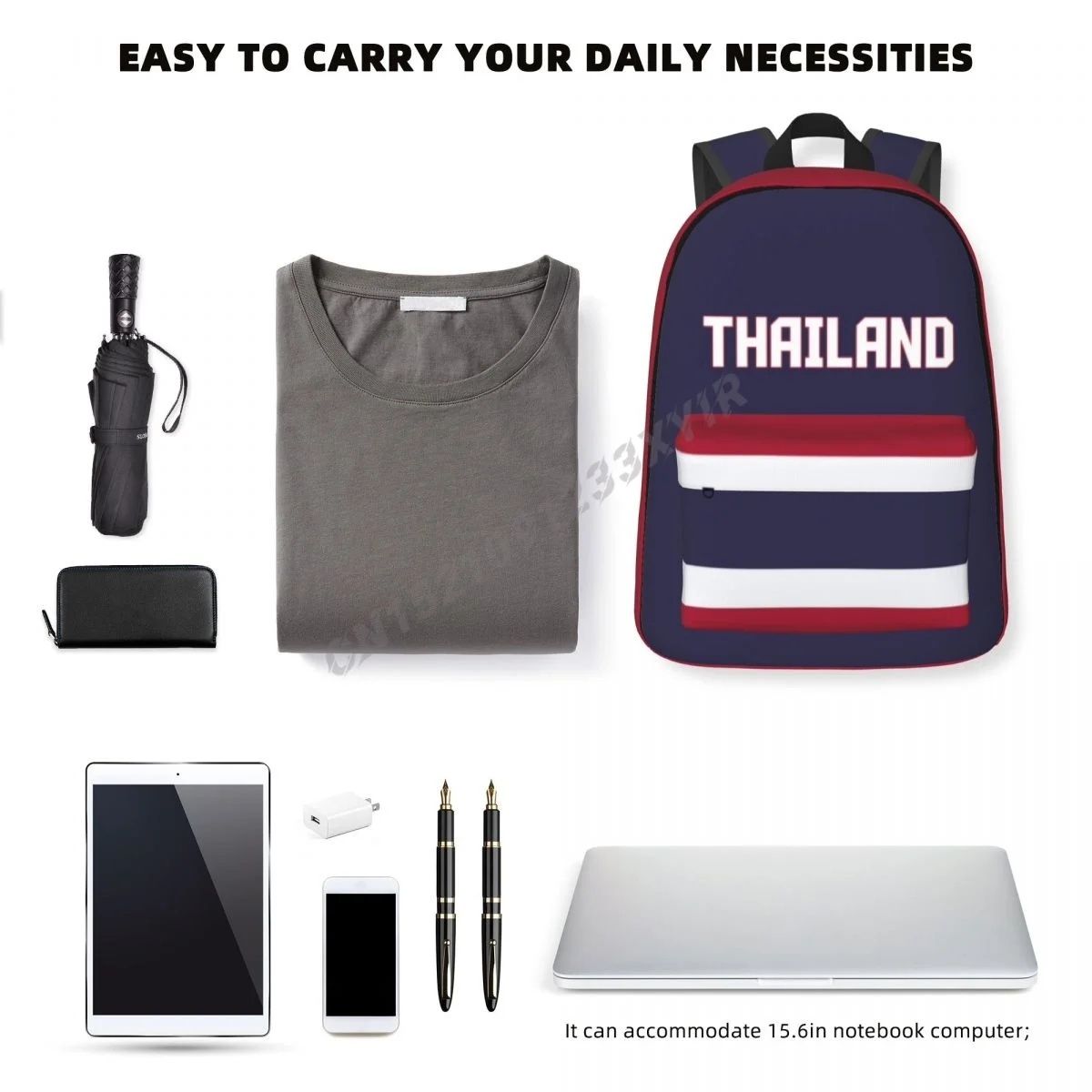 Unisex Backpack Thailand Flag Stitch Schoolbag Messenger Bag Case Laptop Travel Bag Mochila Gift