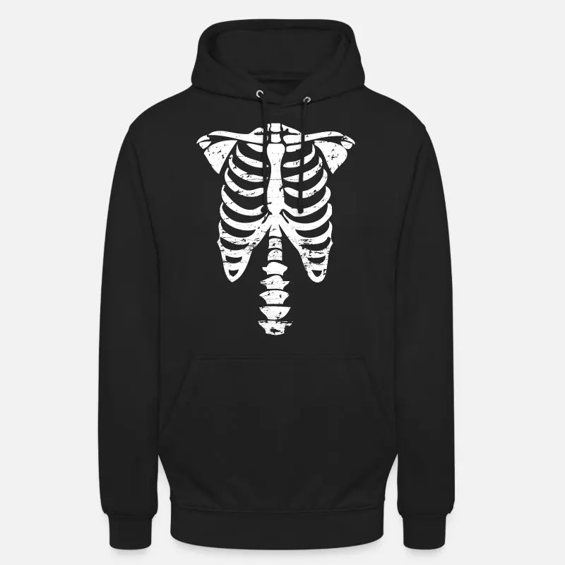 

Halloween Skeleton Costume Bones Men's Hoodie Women's Fashion Minimalist Y2K Long sleeved Pullover Street Trend Large Sweatshirt