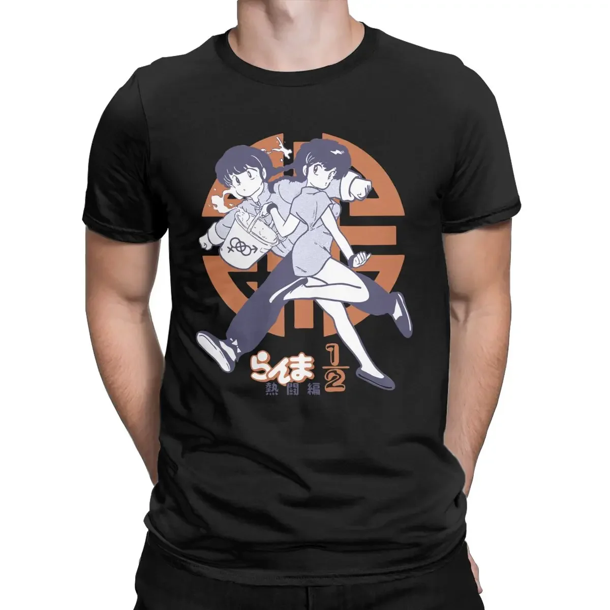 2024 Unique Tops Ranma 1/2 T-Shirt for Men Anime Manga Humor Cotton Tee Shirt Round Neck Short Sleeve T Shirts  COTTON