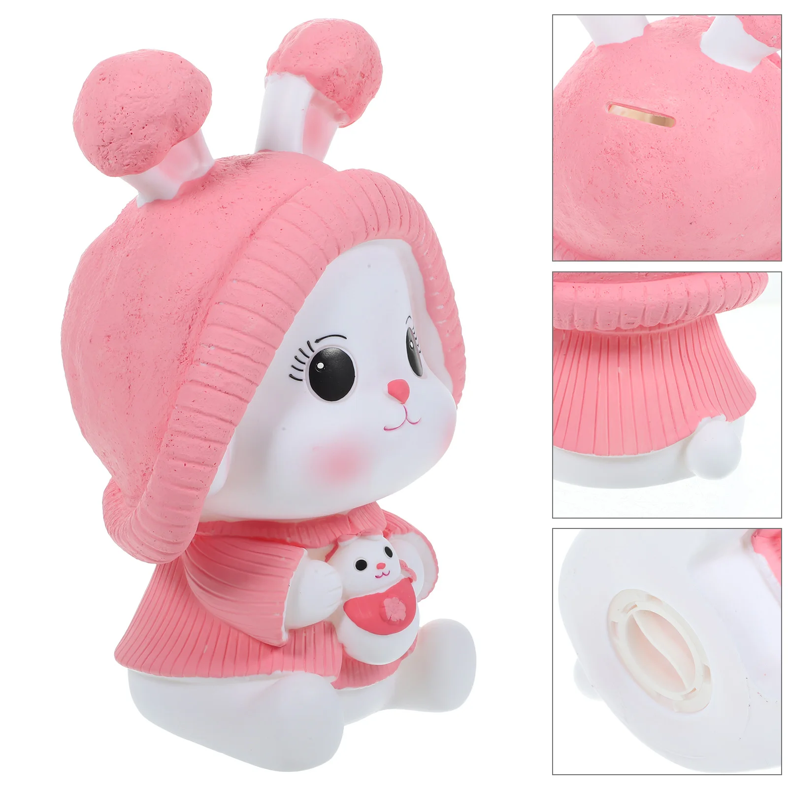 

Vinyl Rabbit Jar Pink Saving Pot 1542 Bunny Coin Bank Saving Pot Easter Gift Desktop Decor Piggy Bank