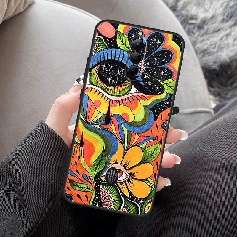Bunte Psychedelic Trippy Kunst Für ZTE Nubia Rot Magie 8 Pro Plus Fall Für RedMagic 7 6 Pro 6S 7S 6R 5G 5S Coque Fundas