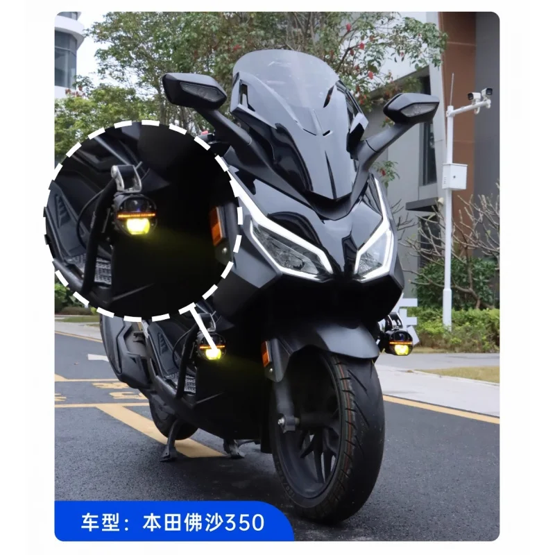 

Светодиодный прожектор для мотоцикла, дорожный фонарь для электромобиля, дальний и ближний свет, встроенная линия резки, сильный мигающий свет