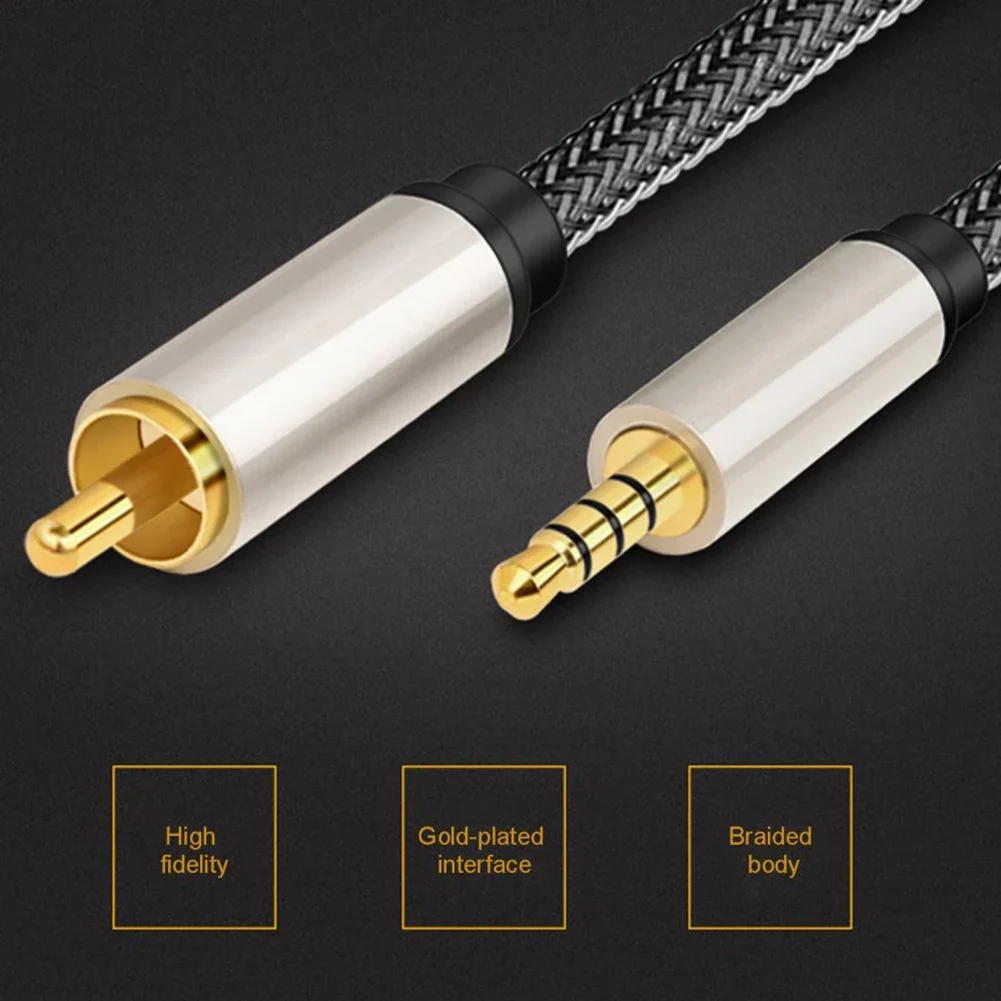 Digital Coaxial Audio Video Cable 3.5mm Jack RCA to RCA Stereo SPDIF Coaxial Connector Cable for Xiaomi Mi 12 HDTV Soundbar