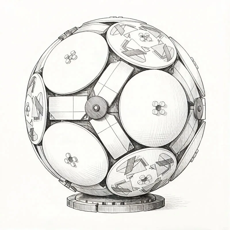 

New 43019 1498PCS 1:1 Football Shape Classic Building Blocks Premium Model Birthday Gifts High-End Ornament