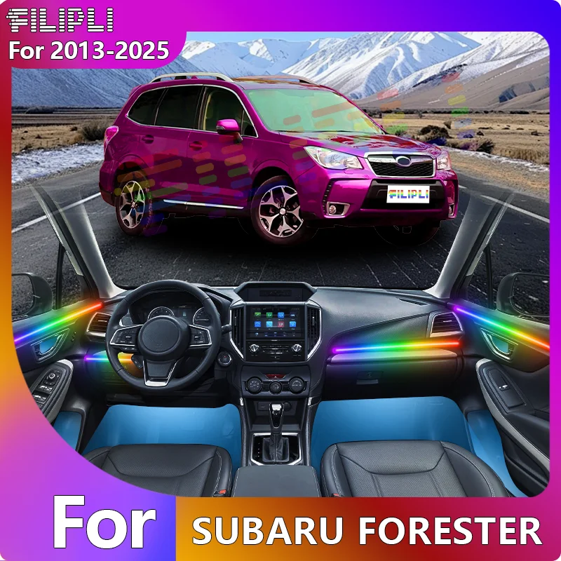 

FILIPLI For The SUBARU FORESTER For 2017 Multi Colour RGB Voice Control Car LED Strip DIY Cyberpunk Music Sync Car Ambient Light