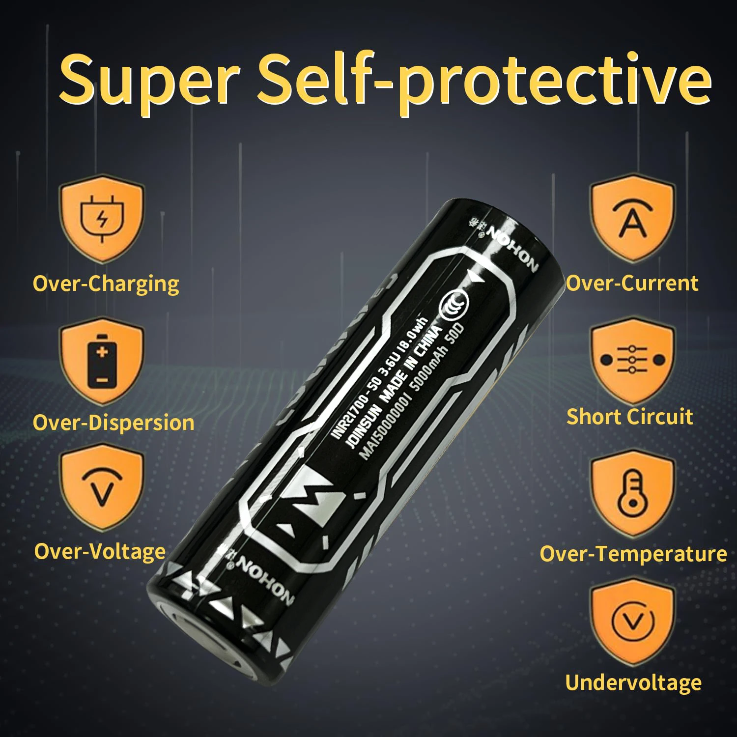 VYVYLABS Rechargeable Batteries 5000mAh High Capacity Battery 21700 Ultra Long Lasting Alkaline Power for Household/Business