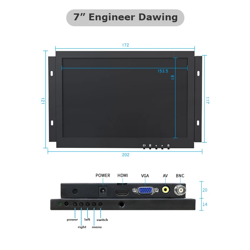 Imagem -06 - Touchview Polegada Pequeno Barato Quadro Aberto Montado na Parede Resistivo Capacitivo Suporte para Monitor de Toque Raspberry pi com Vga Hdmi