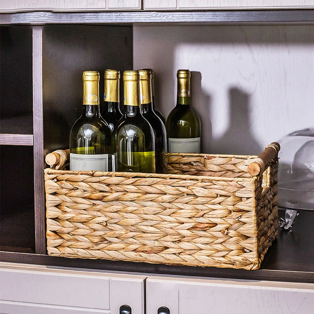 

Rattan Storage Basket Handwoven Vintage Design Desktop Sundries Organizer Decorative Woven Basket for Home Supplies Household