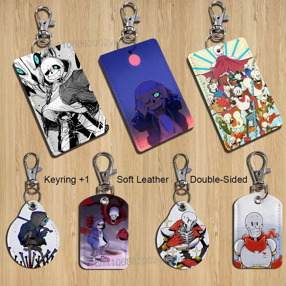 

Papyrus buddy Sans Undertale Card Holder With Keychain Executive Protection For Bank Credit Subway Bus Case