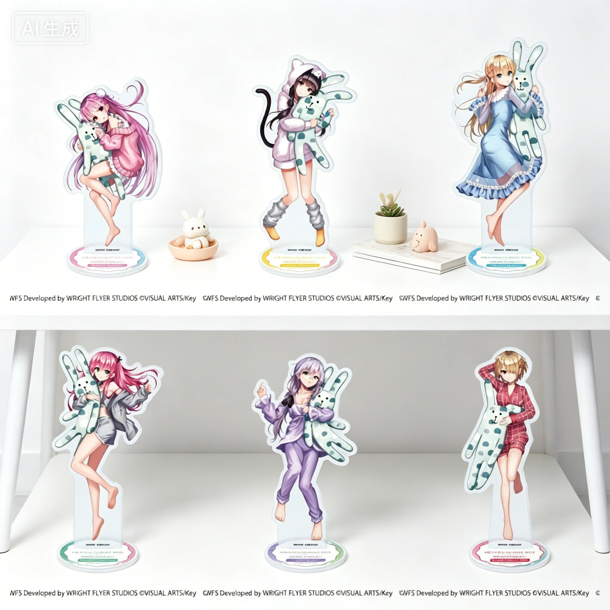 Anime Heaven Burns Red Tama Kunimi - Soporte de Acrílico con Forma Humana, Placa Decorativa, Llaveros, Adorno de Escritorio, Regalos para Fans, Souvenir