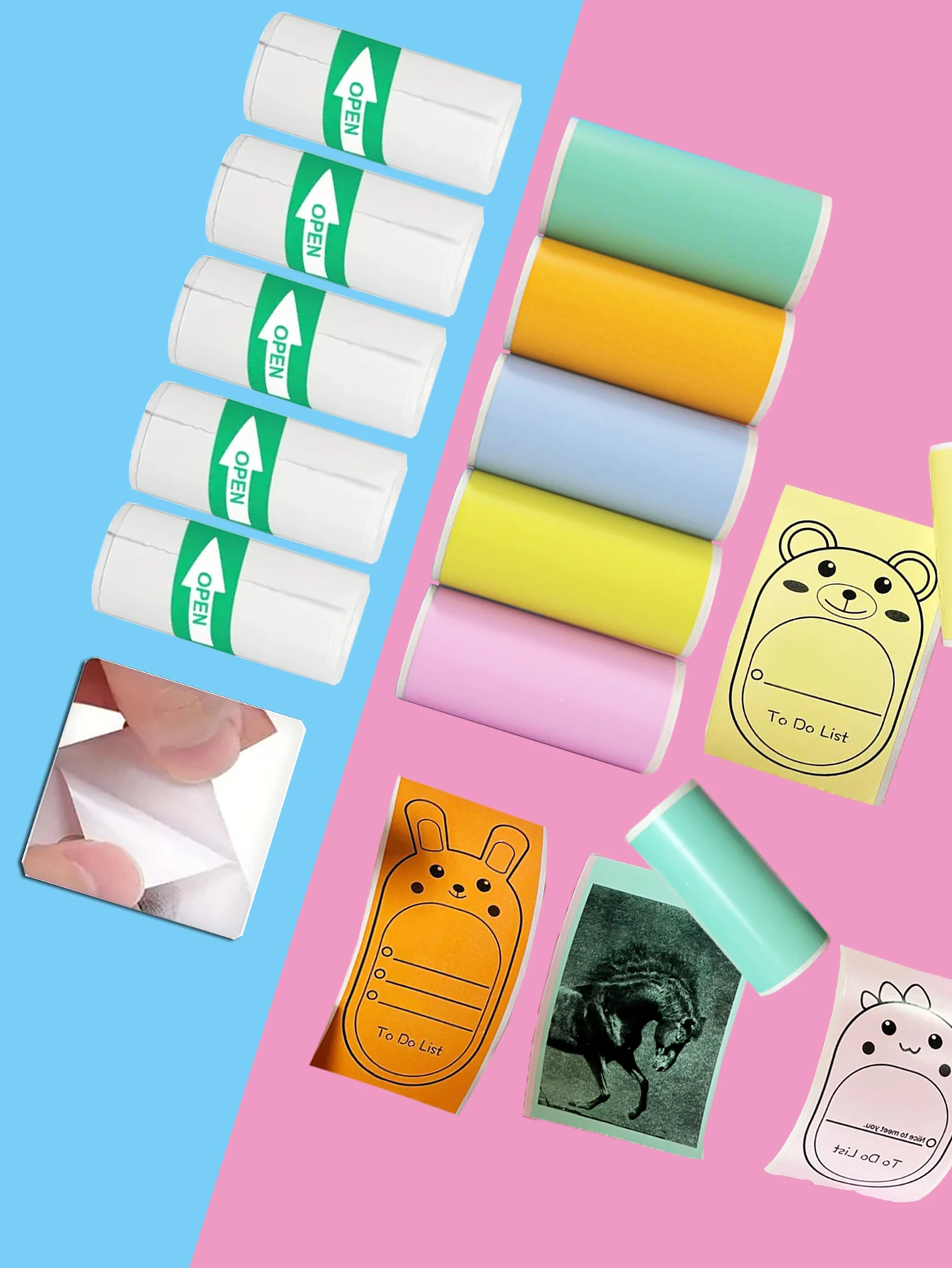 Mini Printer Paper 57 X 25mm Thermal Label Paper ,Sticker, Color Paper, White Self-Adhesive Sticker Paper For Mini Printer