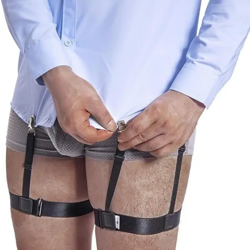 1 زوج مطاطا قميص رجالي يبقى مخطط الحمالات الأشرطة المضادة للانزلاق حزام الأربطة النايلون قابل للتعديل أصحاب القميص للذكور