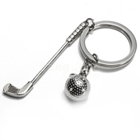 1PCS Golf Club Ball Keychain, Sports Themed Keyring Souvenirs Pendants Toys for Players Athletes Teammates alloy golf gift new