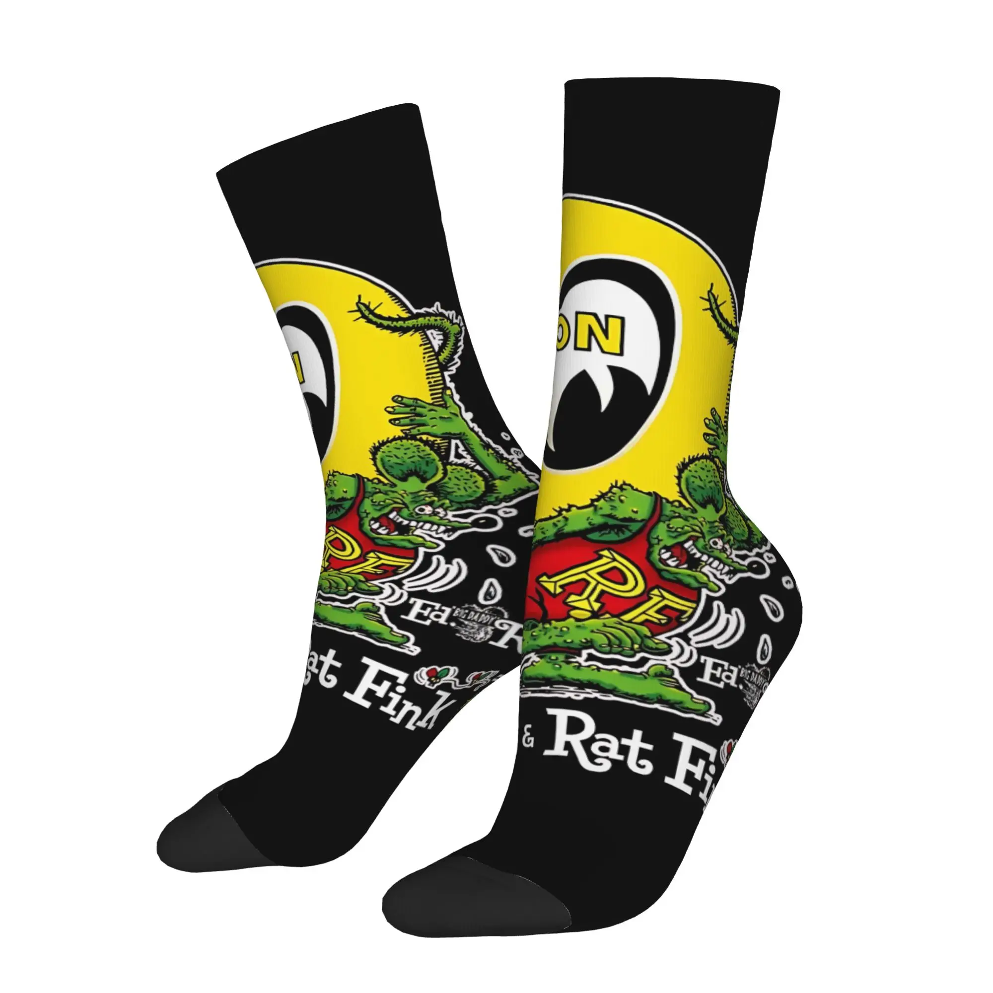 1 Pair Happy Funny Men's Sock The Exposed Brain Retro Harajuku Rat F-Fink Hip Hop Novelty Seamless Sock