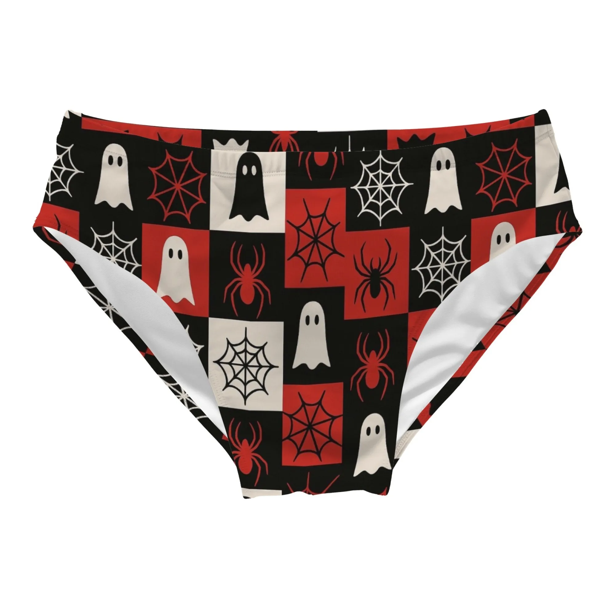 Ghost Spider Web Swim Trunks Slim Fit Durable Drawstring Triangle Swim Trunks Water Parks Island Sunbathing Men's Vacations Gift