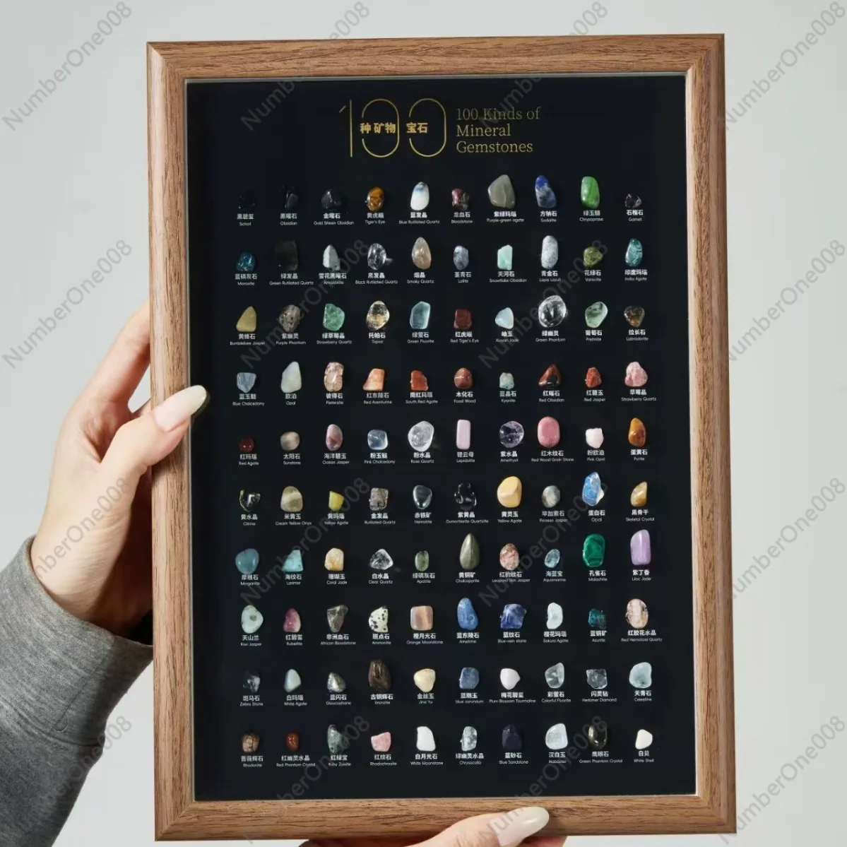 

Супер-набор из 100 видов натуральных минеральных образцов (12 дюймов) в рамке-орнаменте, для изучения природы и развития детей.