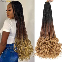 French Curl Crochet Braids 14 18 24 Inch 1- 8 Packs 1B 30 27 350 613 Bug Grey Colors Ombre Brown Goddess Box Braids Crochet Hair