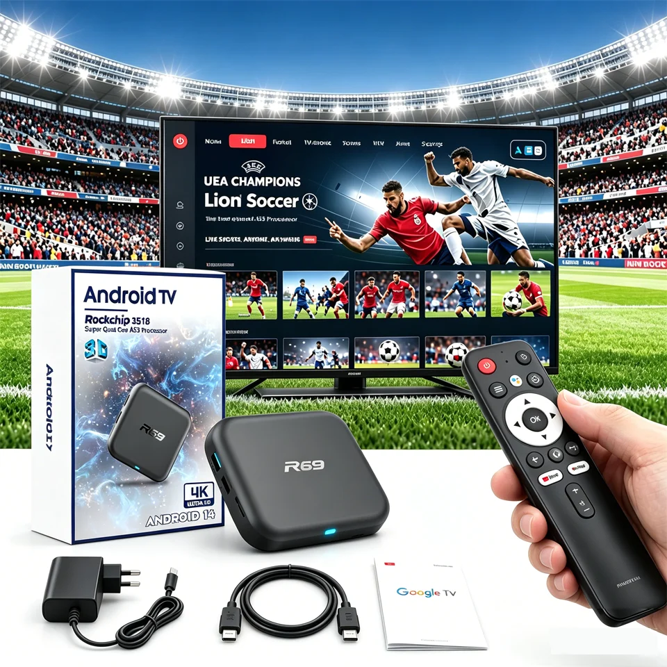 Global Android 14.0 Smart TV Box R69-1 Support 4K RK3518 Bluetooth 5.0 WIFI 6 RAM 8GB ROM 128GB Multi Language Smart TV BOX
