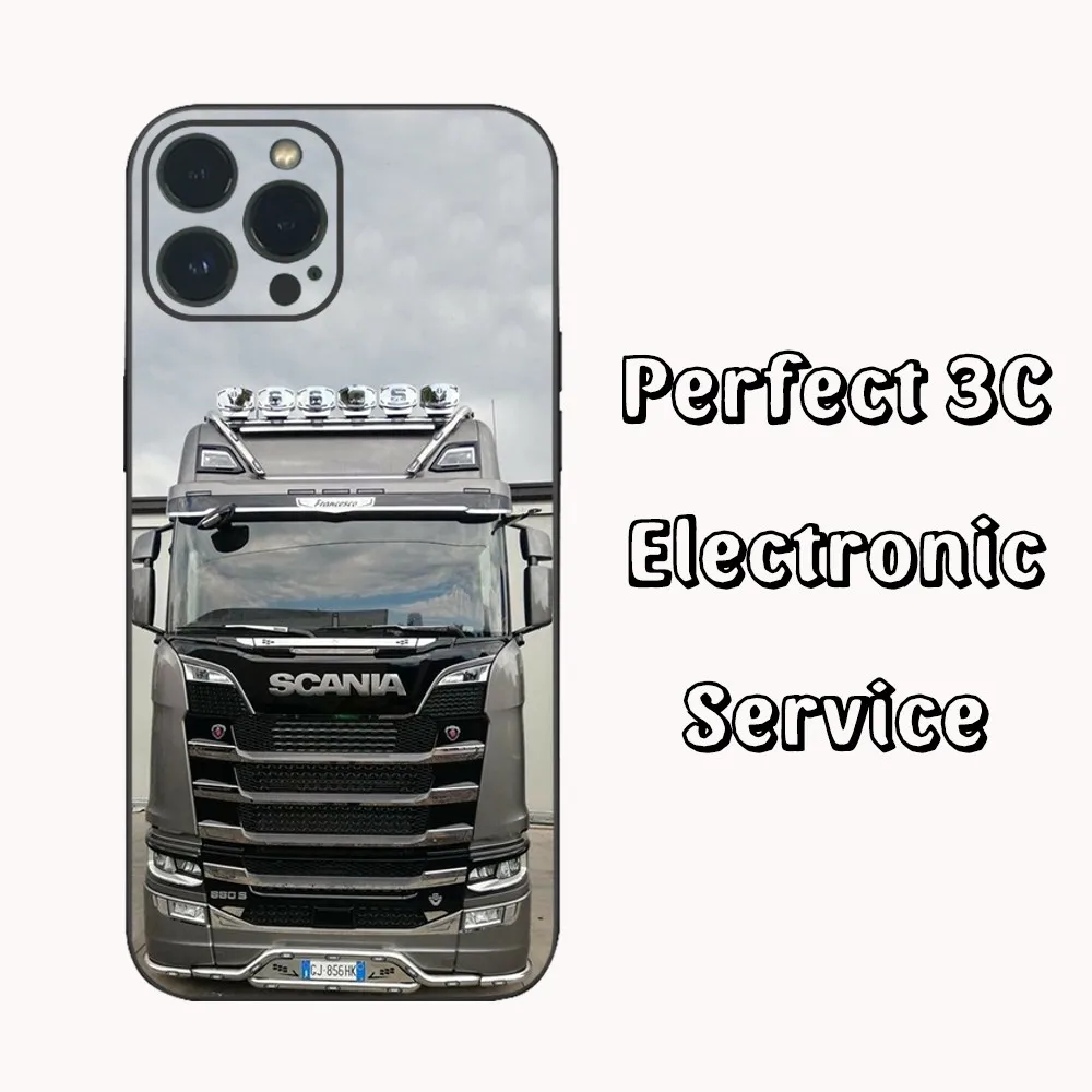 S-Scania T-Truck Lorry Phone Case  For iPhone15 14 13 12 Mini 11 Pro XS Max X XR SE5 6 7 8 Plus Soft Silicone Cover