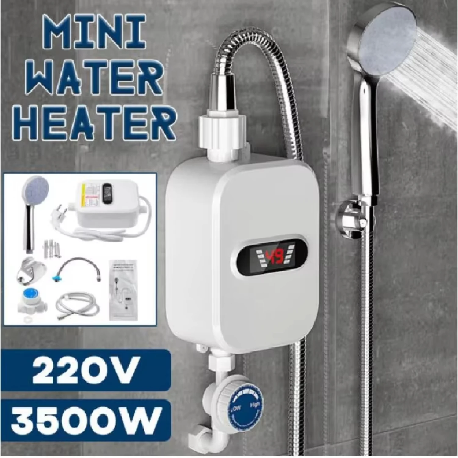 Heater    Tankless 3500W Mini Instant Hot Water Heater Kitchen Faucet Tap Heating 3 Seconds Instant Heating