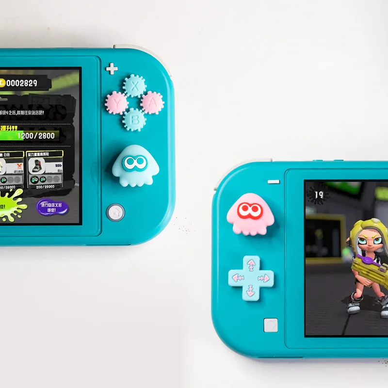 เคสซิลิโคนนิ่มลาย dpad CROSS button abxy ลายเกมน่ารักสำหรับ SWITCH OLED/Lite NS Joy-CON ฝาปิดจับนิ้วหัวแม่มือ