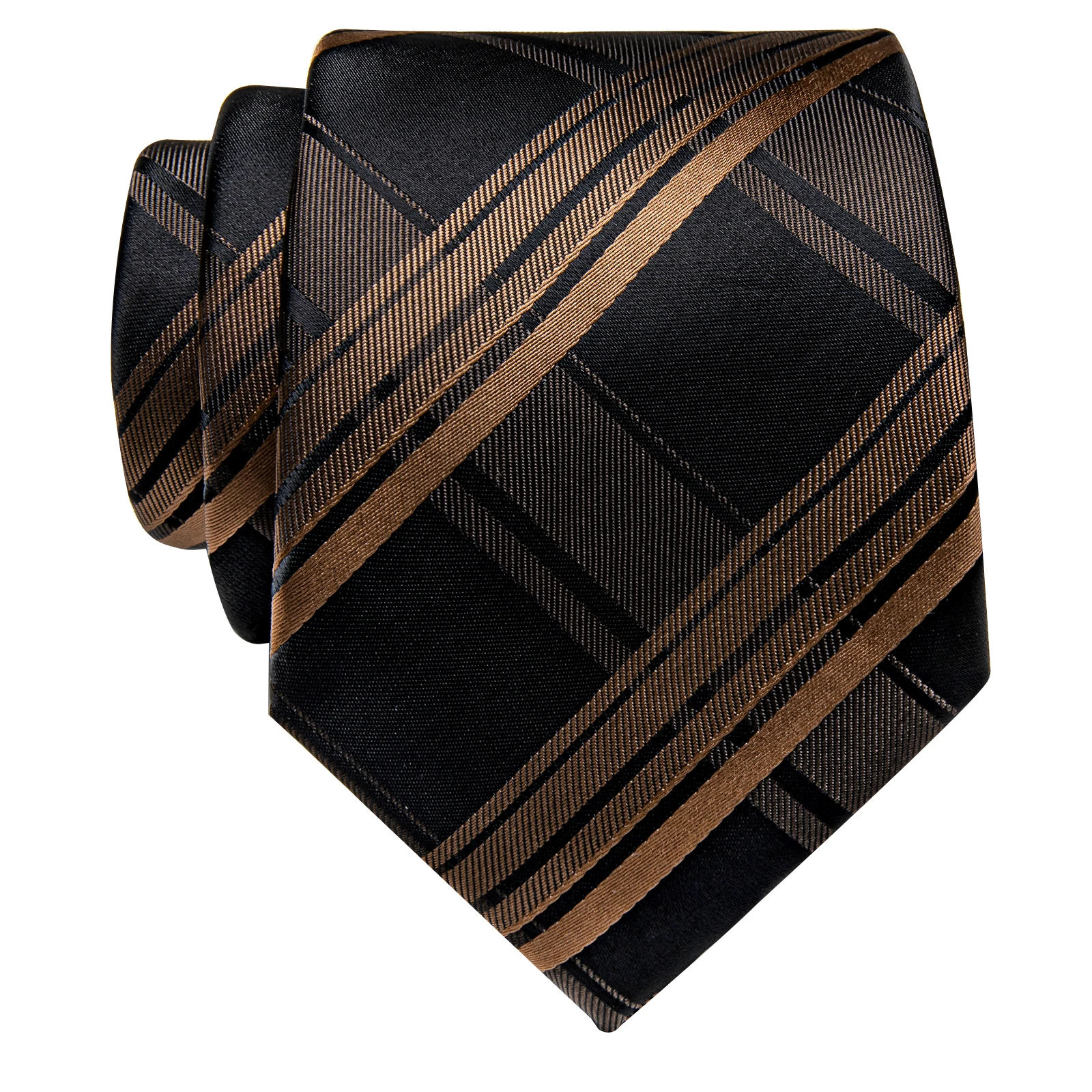 

Retro Black Brown Men Necktie for Man corbatas para hombre Wedding Daily Wearing Striped Tie for Man Clip Set Free Shipping Gift