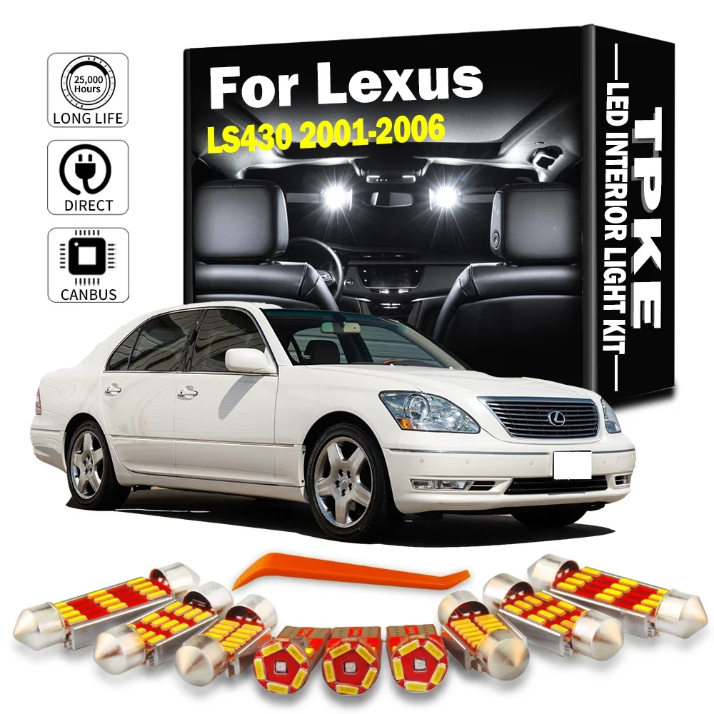 TPKE 18Pcs Canbus LED Lights Interior Kit For Lexus LS430 2001-2003 2004 2005 2006 Map Dome Trunk Glove Box License Plate Light