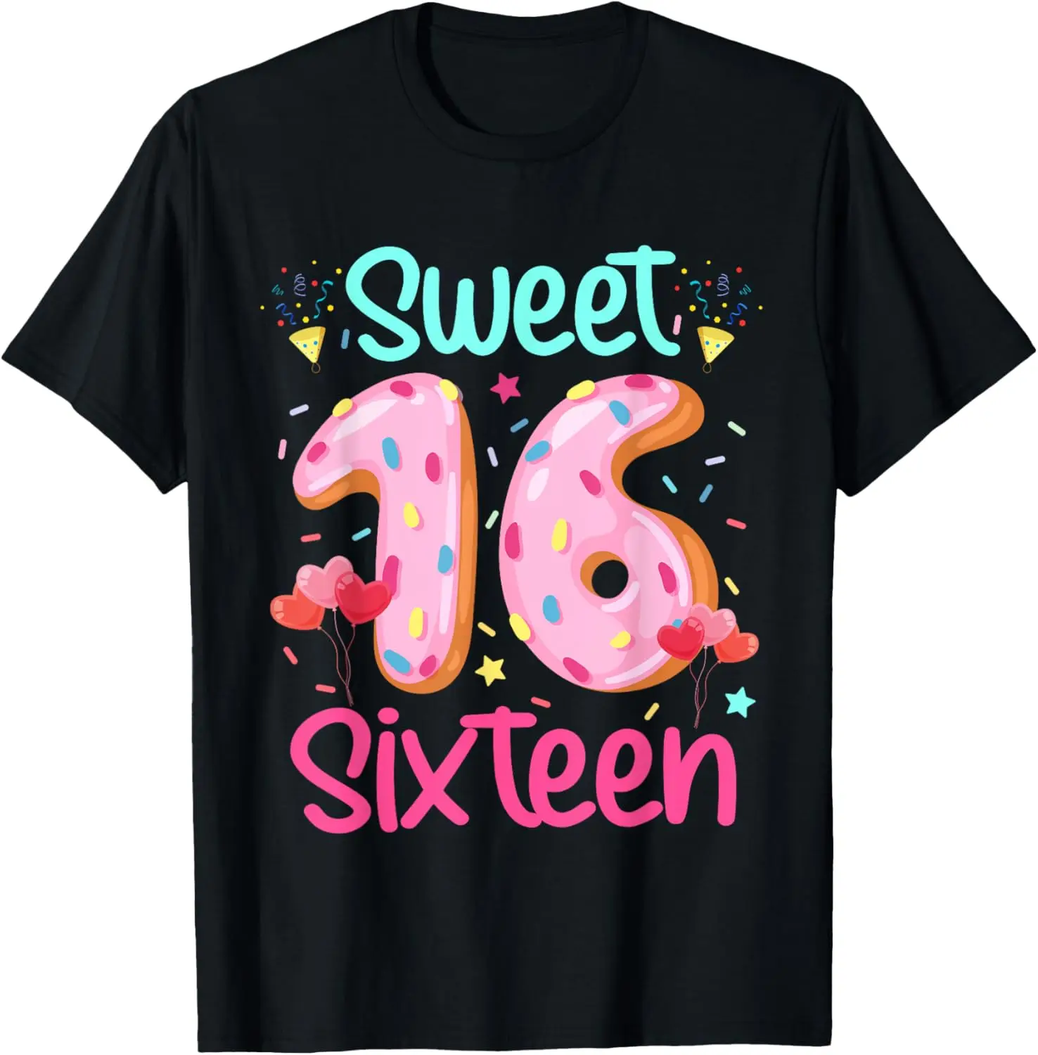 

16th Birthday Outfit Sweet Sixteen 16 Yrs Old Donut Lover T-Shirt