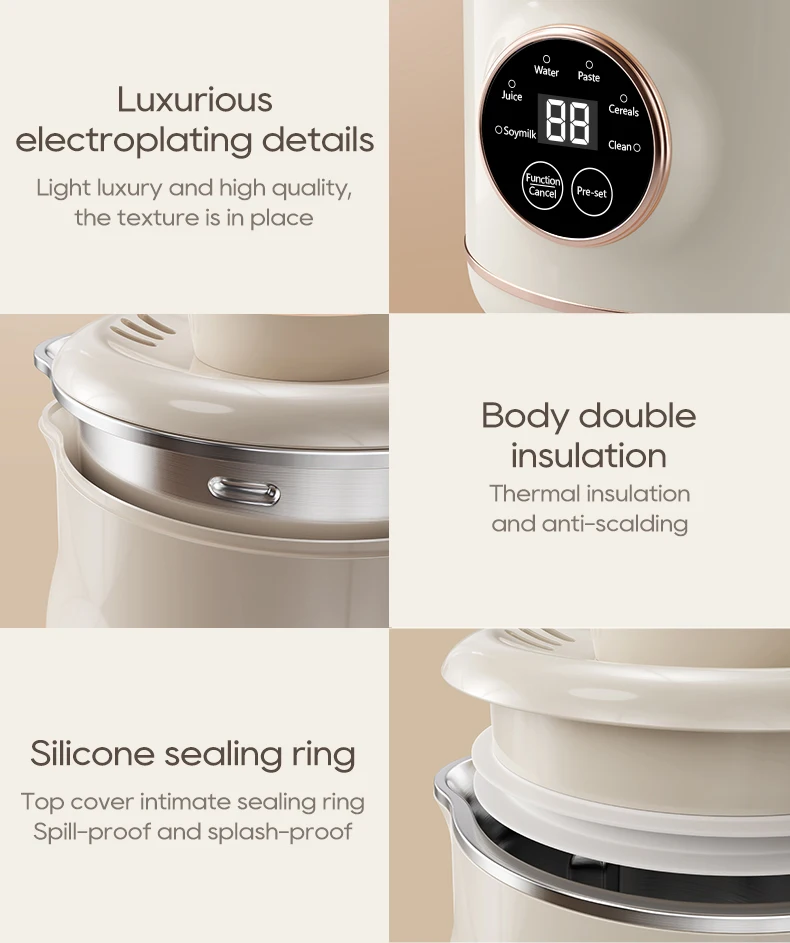 Multi-functional Soybean Milk Maker Machine Multi Purpose Blender Soybean Milk Blender Stainless Steel Inner Jar Blender