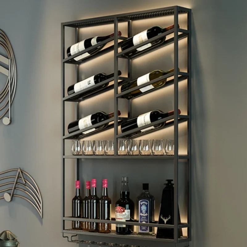 Nordic Minimalist Wine Rack Wall Hanging Storage Household Creative Bar Cabinet Restaurant Ironwork Schrank Nightclub Furniture