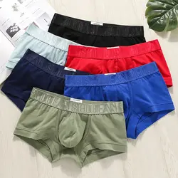 Breve Macio Boxer Shorts Cuecas Homem Moda dos homens Boxer Calcinha U Convex Bolsa Shorts Sexy Underwear Para Masculino Plus Size